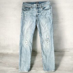 EXPRESS Men’s Slim Hyper Stretch Blue Jeans [A004]
